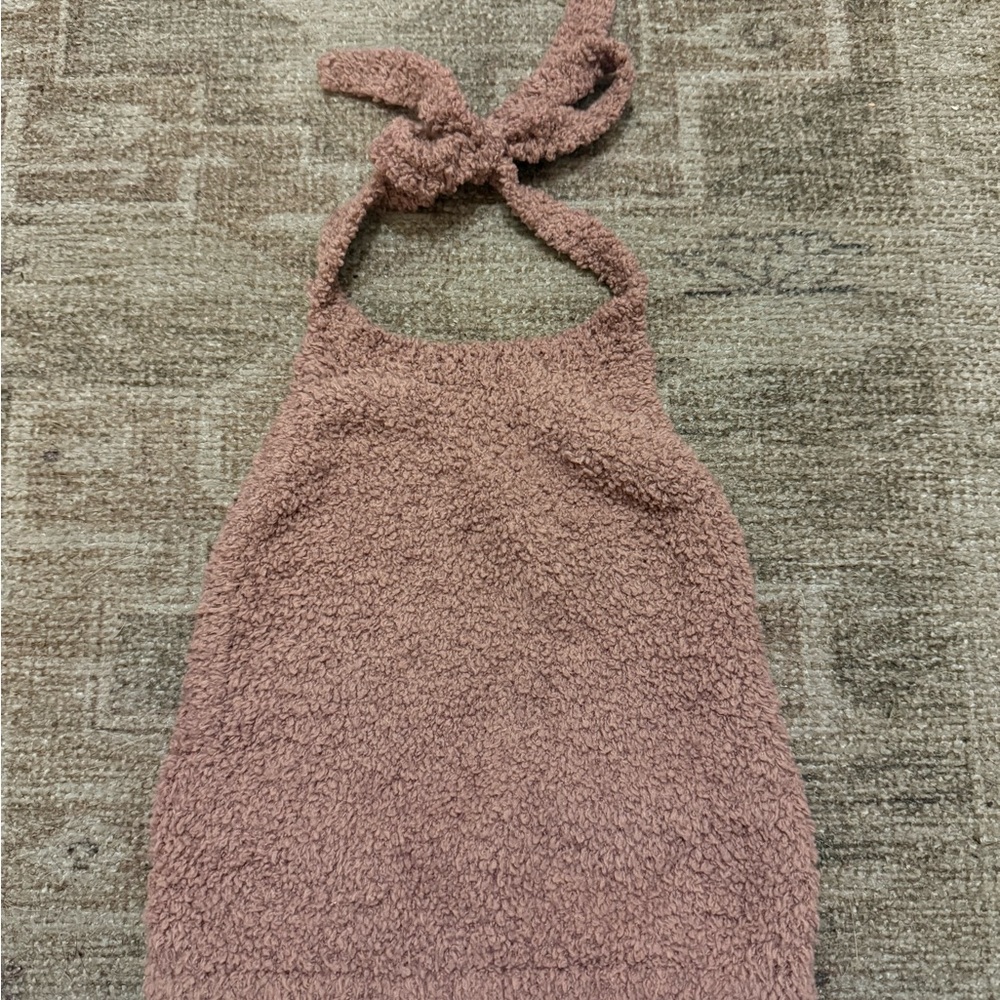 SKIMS Pink Textured Crop Top
